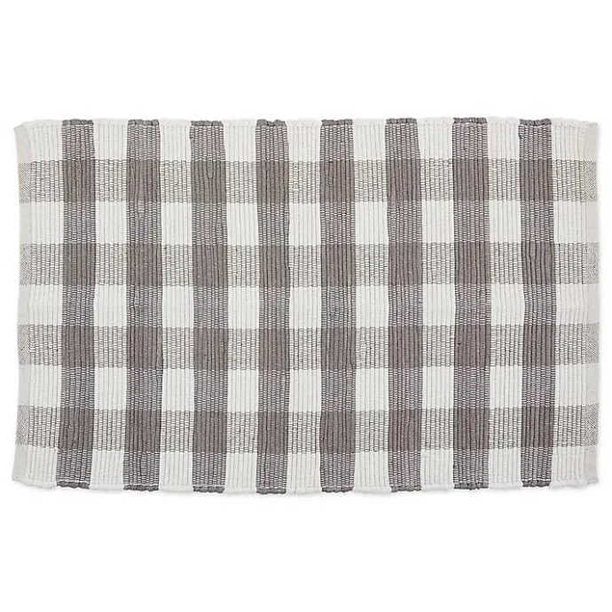 Hot Kirklands Home and White Buffalo Check Accent Rug Gray