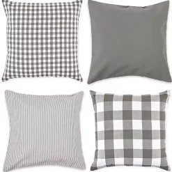 Best Kirklands Home and White Check Pillow Covers, Set of 4 Gray
