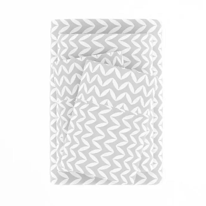 Best Kirklands Home Gray and White Chevron 3-pc. Twin Sheet Set