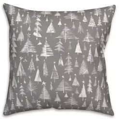 Kirklands Home Gray and White Christmas Trees Pillow