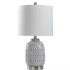 Best Kirklands Home Gray and Etched Table Lamp White