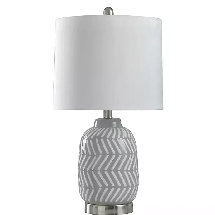 Best Kirklands Home Gray and Etched Table Lamp White