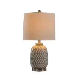 Best Kirklands Home Gray and Etched Table Lamp White