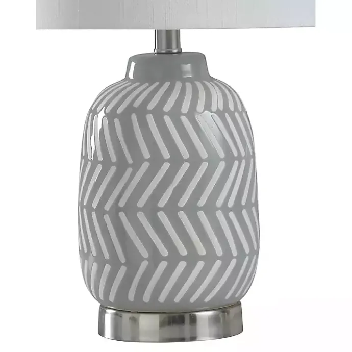 Best Kirklands Home Gray and Etched Table Lamp White