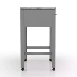 Discount Kirklands Home Gray and White Faux Marble Nested Counter Table