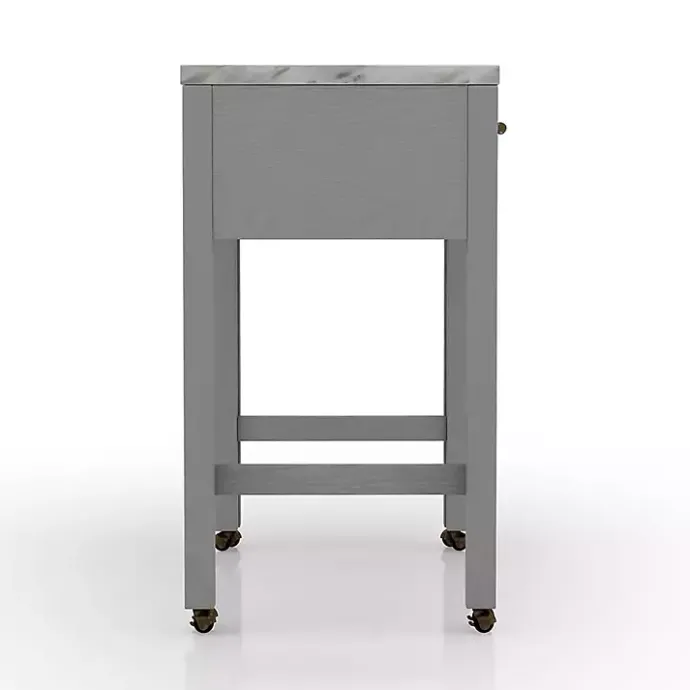 Discount Kirklands Home Gray and White Faux Marble Nested Counter Table