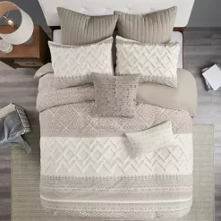 Outlet Kirklands Home Gray and White 3-pc. California King Duvet Set