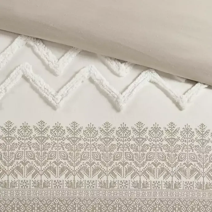 Outlet Kirklands Home Gray and White 3-pc. California King Duvet Set