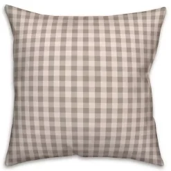Online Kirklands Home Gray and White Plaid Pillow