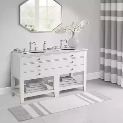 Outlet Kirklands Home Gray and White Reversible Bath Runner