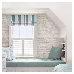 Discount Kirklands Home Gray and White Rustic Brick Peel & Stick Wallpaper