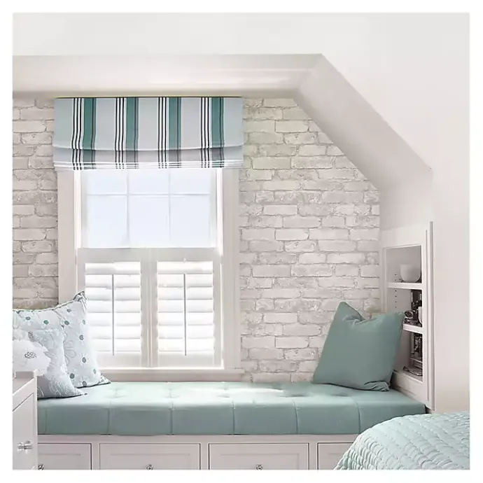 Discount Kirklands Home Gray and White Rustic Brick Peel & Stick Wallpaper