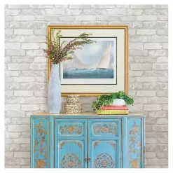 Discount Kirklands Home Gray and White Rustic Brick Peel & Stick Wallpaper