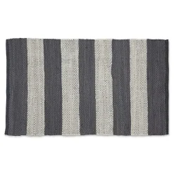 Discount Kirklands Home and White Stripe Cotton Accent Rug, 2x3 Gray