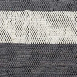 Discount Kirklands Home and White Stripe Cotton Accent Rug, 2x3 Gray