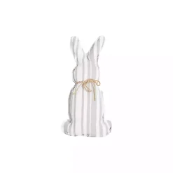 Best Kirklands Home Gray and White Striped Bunny Pillow
