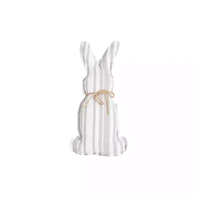 Best Kirklands Home Gray and White Striped Bunny Pillow