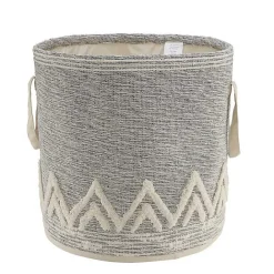 Outlet Kirklands Home Gray and White Tuft Peaks Storage Basket