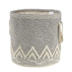 Outlet Kirklands Home Gray and White Tuft Peaks Storage Basket