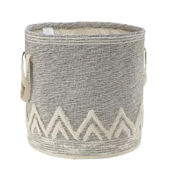 Outlet Kirklands Home Gray and White Tuft Peaks Storage Basket