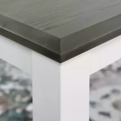 Discount Kirklands Home Gray and White Two-Toned Wood Dining Table