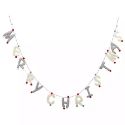 Sale Kirklands Home Gray and White Wool Merry Christmas Banner