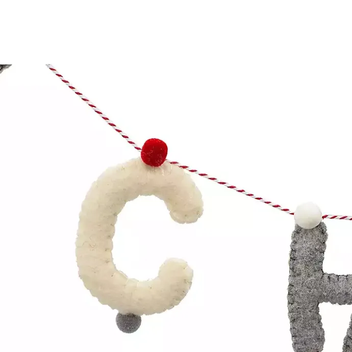 Sale Kirklands Home Gray and White Wool Merry Christmas Banner