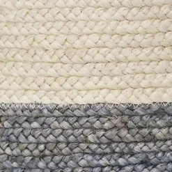 Outlet Kirklands Home Gray and White Woven Basket with Tassel, 17 in.