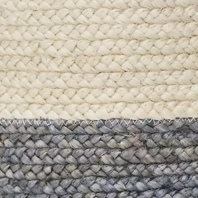 Outlet Kirklands Home Gray and White Woven Basket with Tassel, 17 in.