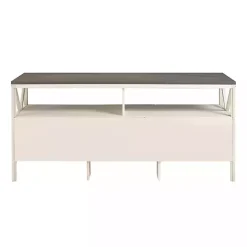 Discount Kirklands Home Gray and Whitewashed Wood 3-Drawer Media Cabinet