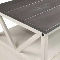 Discount Kirklands Home Gray and Whitewashed Wood 3-Drawer Media Cabinet