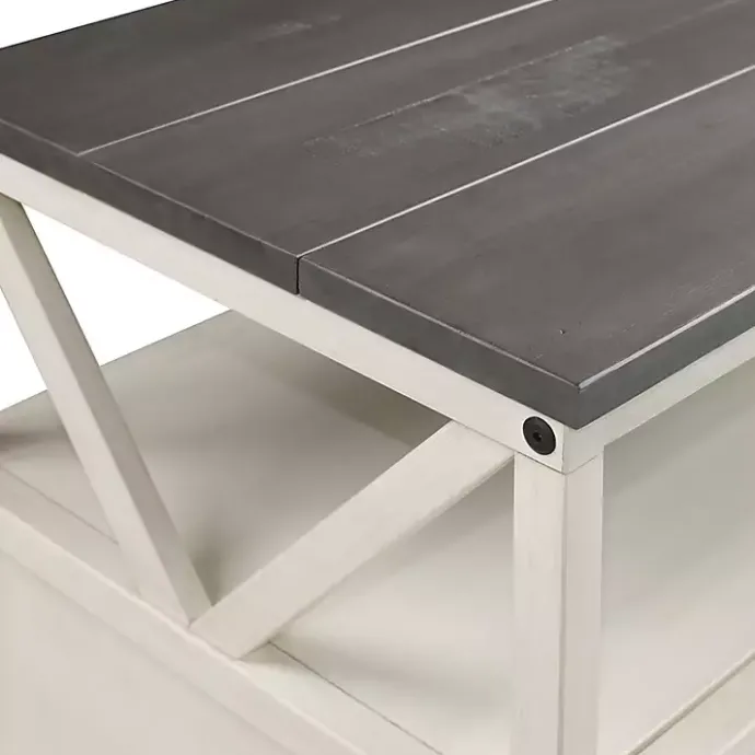 Discount Kirklands Home Gray and Whitewashed Wood 3-Drawer Media Cabinet