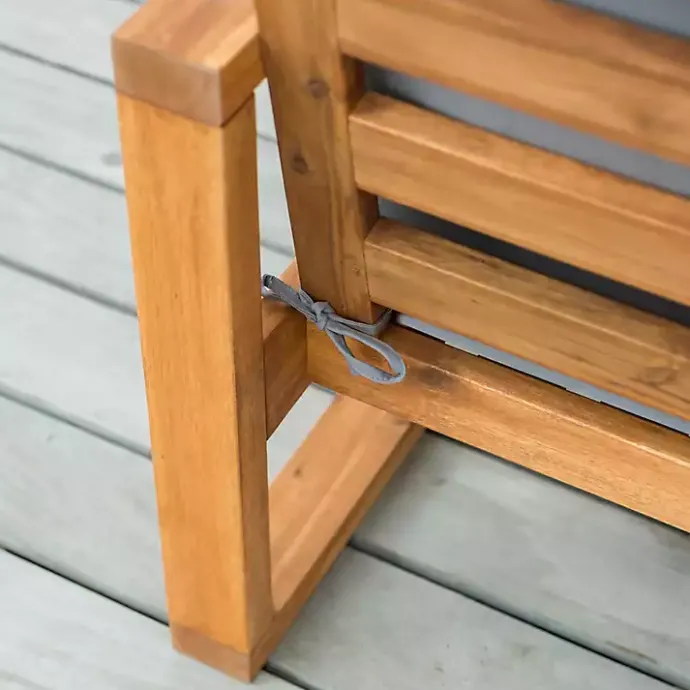 Discount Kirklands Home Gray and Wood 2-pc. Outdoor Chair and Ottoman Set