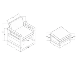 Discount Kirklands Home Gray and Wood 2-pc. Outdoor Chair and Ottoman Set