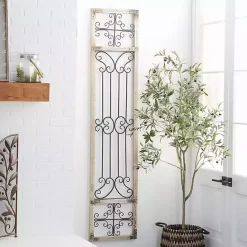 New Kirklands Home Gray Angelic Scrollwork Panel Wall Plaque