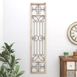 New Kirklands Home Gray Angelic Scrollwork Panel Wall Plaque