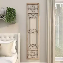 New Kirklands Home Gray Angelic Scrollwork Panel Wall Plaque