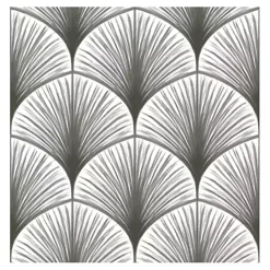 Outlet Kirklands Home Gray Art Deco Fans Peel & Stick Wallpaper