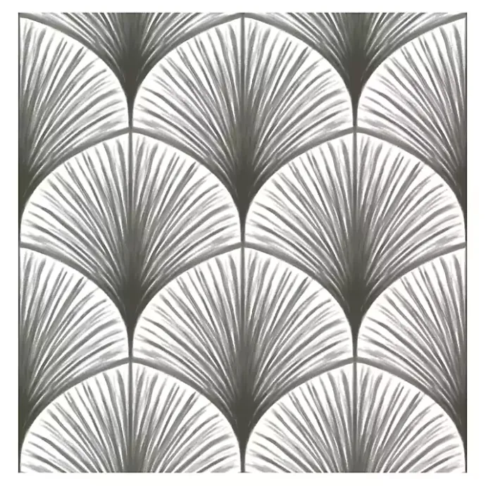 Outlet Kirklands Home Gray Art Deco Fans Peel & Stick Wallpaper