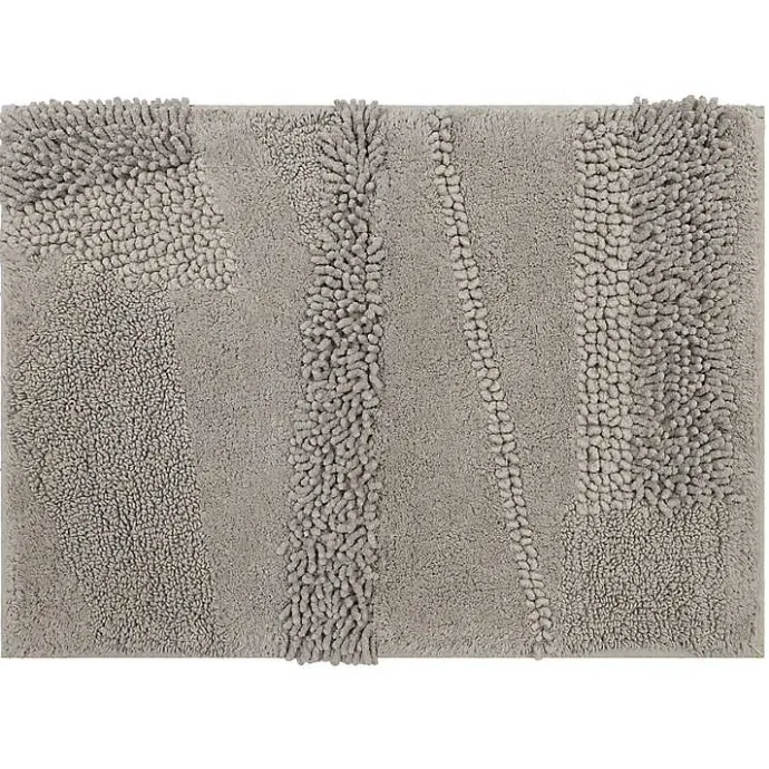Discount Kirklands Home Asymmetrical Cotton Bath Mat, 34 in. Gray
