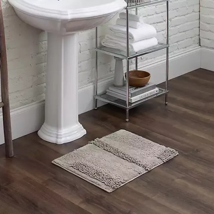 Discount Kirklands Home Asymmetrical Cotton Bath Mat, 34 in. Gray