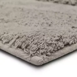 Discount Kirklands Home Asymmetrical Cotton Bath Mat, 34 in. Gray