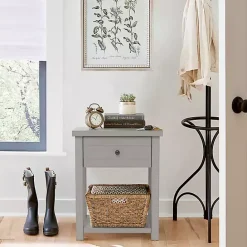 Best Kirklands Home Bailie Wooden Side Table Gray