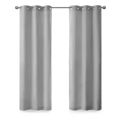Discount Kirklands Home Basketweave Curtain Panel Set, 84 in Gray