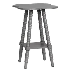 Sale Kirklands Home Beaded Clover Accent Table Gray