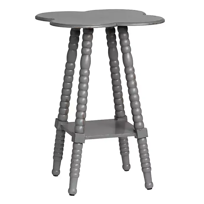 Sale Kirklands Home Beaded Clover Accent Table Gray