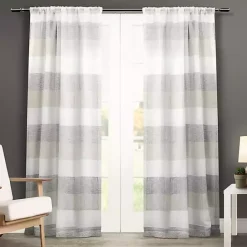Best Kirklands Home Gray Becky Curtain Panel Set, 108 in.