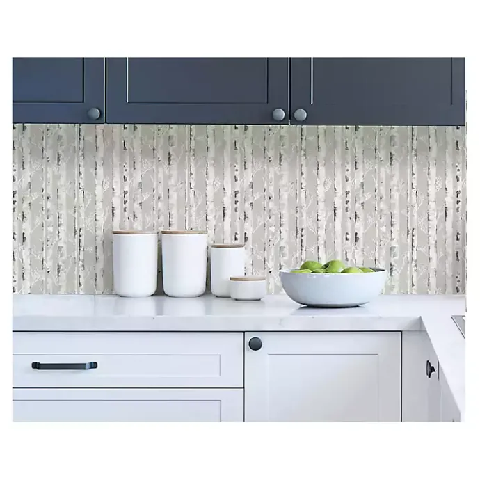 Clearance Kirklands Home Birch Peel & Stick Wallpaper Gray