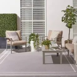 Sale Kirklands Home Bordered Indoor/Outdoor Area Rug, 8x10 Gray