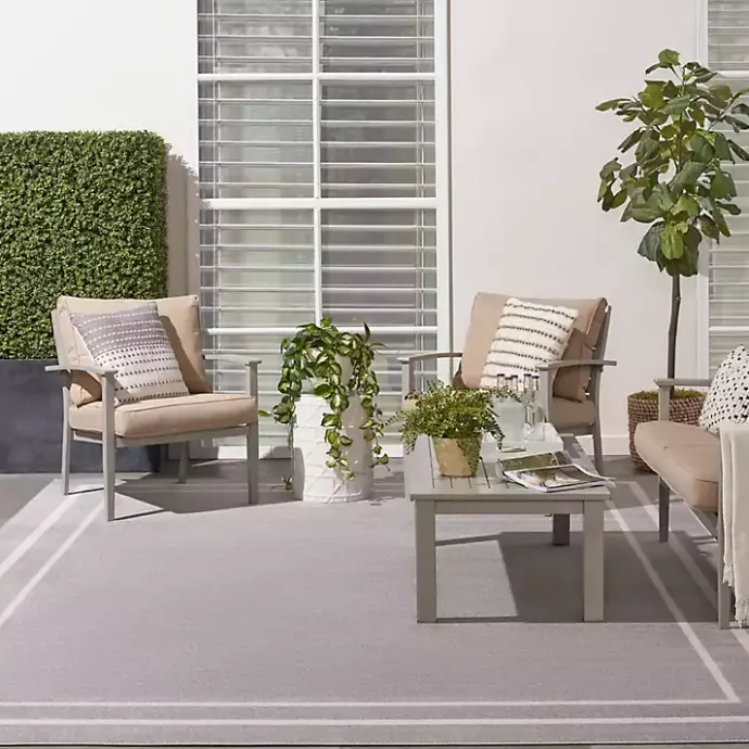 Sale Kirklands Home Bordered Indoor/Outdoor Area Rug, 8x10 Gray